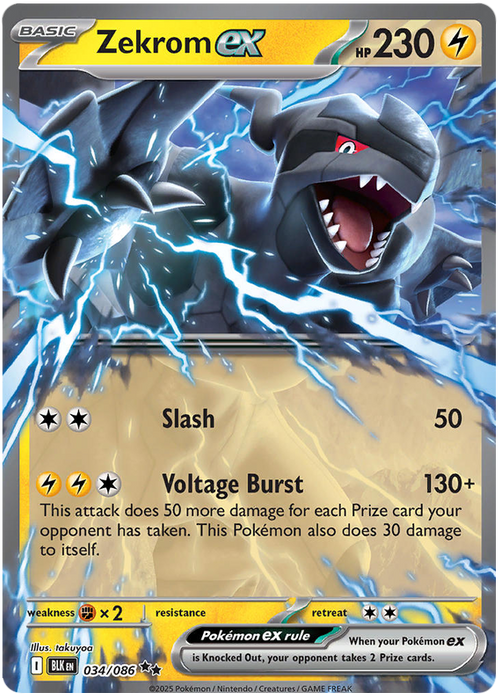 Zekrom ex 034/086 Double Rare Pokemon Card (Scarlet & Violet Black Bolt)