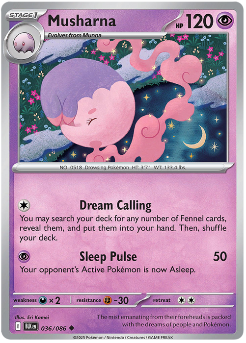 Musharna 036/086 Uncommon Pokemon Card (Scarlet & Violet Black Bolt)