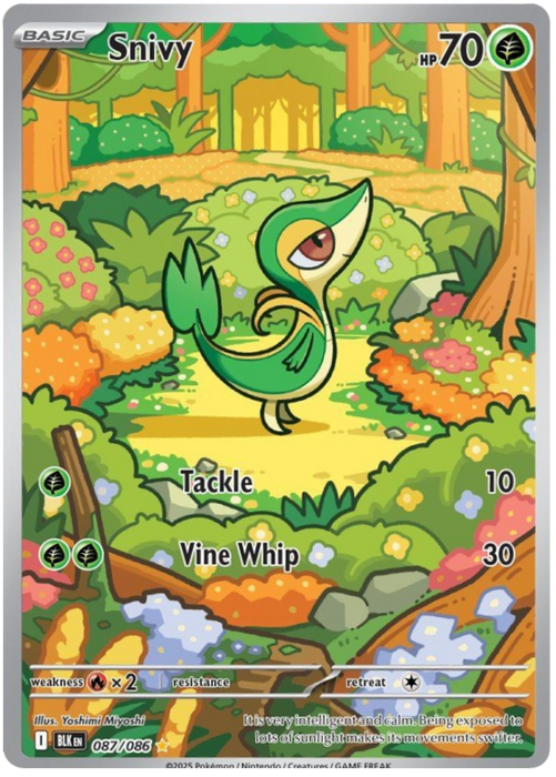 Snivy 087/086 Illustration Rare Pokemon Card (Scarlet & Violet Black Bolt)