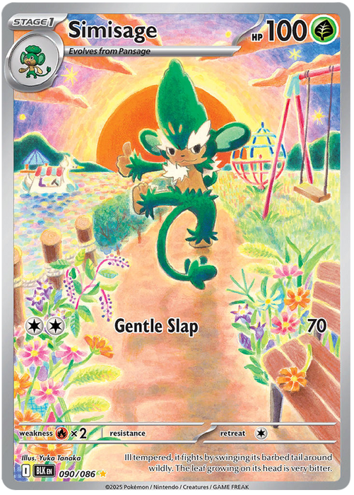 Simisage 090/086 Illustration Rare Pokemon Card (Scarlet & Violet Black Bolt)