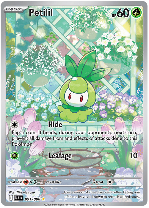Petilil 091/086 Illustration Rare Pokemon Card (Scarlet & Violet Black Bolt)