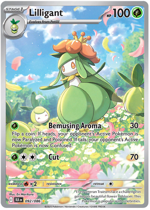 Lilligant 092/086 Illustration Rare Pokemon Card (Scarlet & Violet Black Bolt)