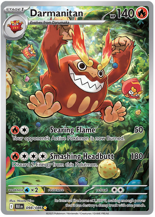 Darmanitan 098/086 Illustration Rare Pokemon Card (Scarlet & Violet Black Bolt)