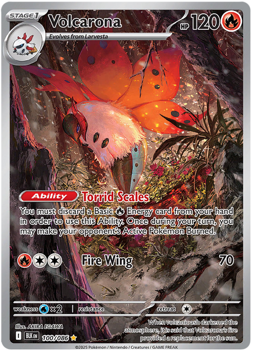 Volcarona 100/086 Illustration Rare Pokemon Card (Scarlet & Violet Black Bolt)