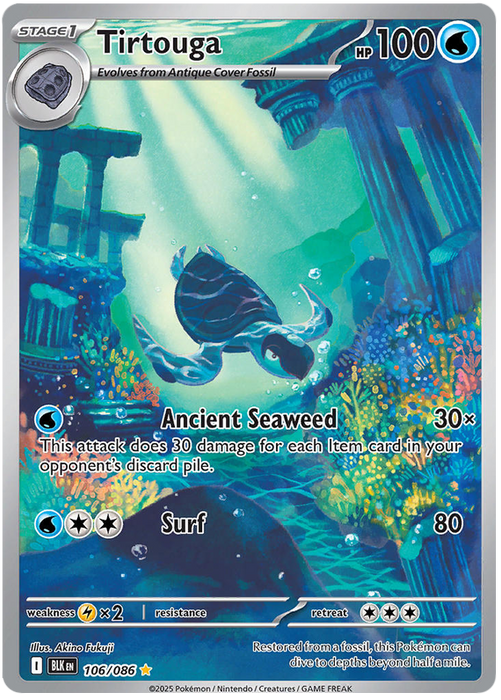 Tirtouga 106/086 Illustration Rare Pokemon Card (Scarlet & Violet Black Bolt)