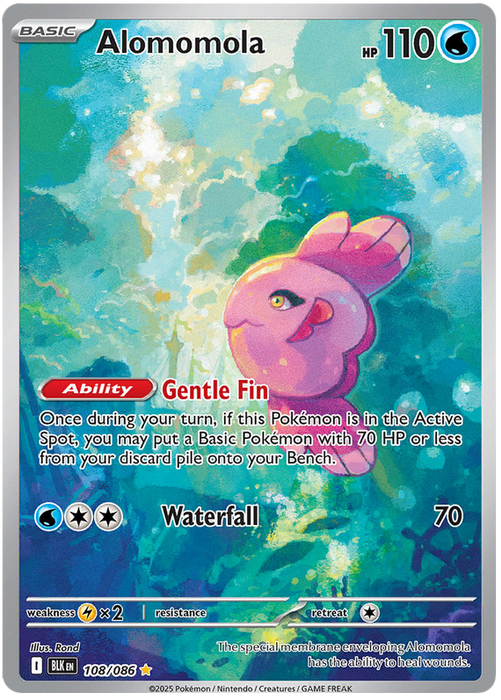 Alomomola 108/086 Illustration Rare Pokemon Card (Scarlet & Violet Black Bolt)
