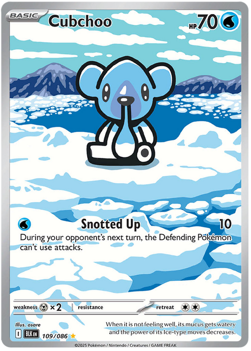 Cubchoo 109/086 Illustration Rare Pokemon Card (Scarlet & Violet Black Bolt)