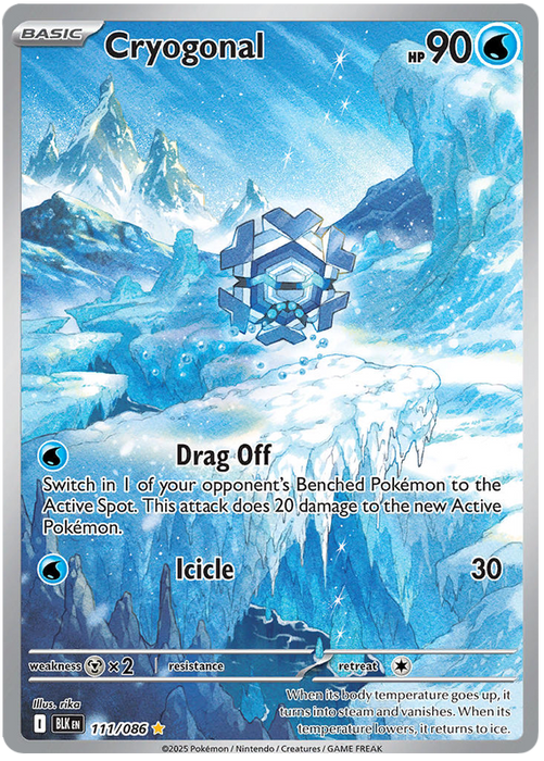 Cryogonal 111/086 Illustration Rare Pokemon Card (Scarlet & Violet Black Bolt)