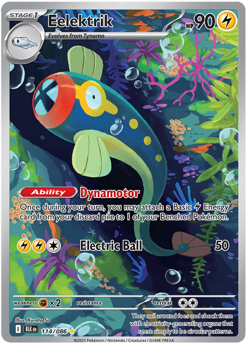 Eelektrik 114/086 Illustration Rare Pokemon Card (Scarlet & Violet Black Bolt)