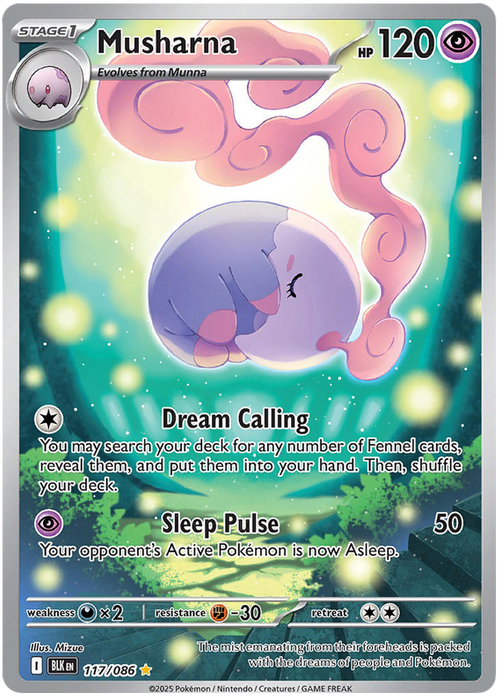 Musharna 117/086 Illustration Rare Pokemon Card (Scarlet & Violet Black Bolt)