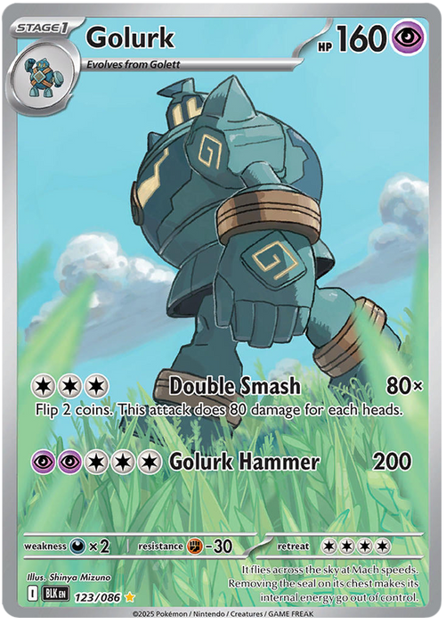 Golurk 123/086 Illustration Rare Pokemon Card (Scarlet & Violet Black Bolt)