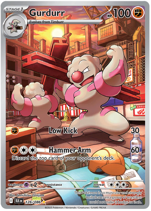 Gurdurr 126/086 Illustration Rare Pokemon Card (Scarlet & Violet Black Bolt)
