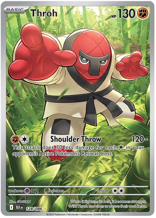 Throh 128/086 Illustration Rare Pokemon Card (Scarlet & Violet Black Bolt)