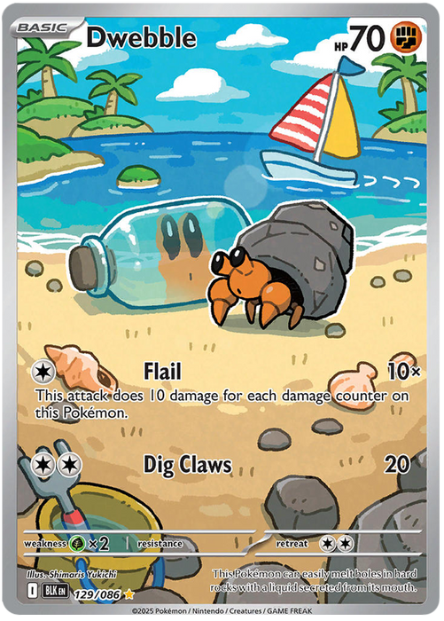 Dwebble 129/086 Illustration Rare Pokemon Card (Scarlet & Violet Black Bolt)
