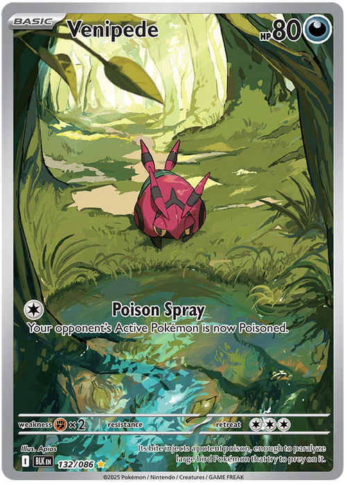 Venipede 132/086 Illustration Rare Pokemon Card (Scarlet & Violet Black Bolt)