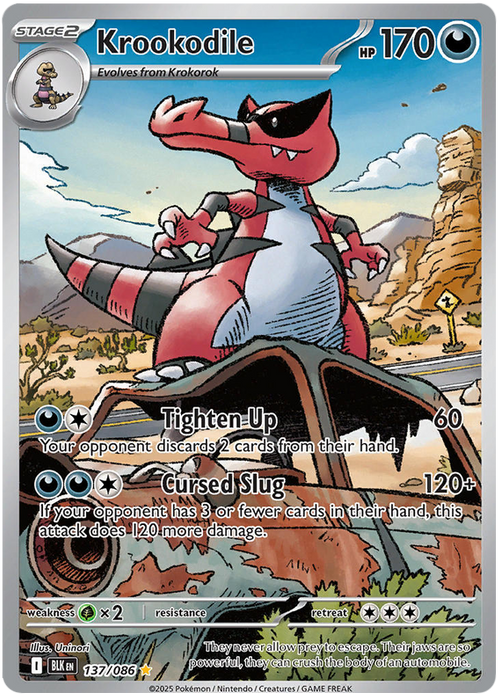 Krookodile 137/086 Illustration Rare Pokemon Card (Scarlet & Violet Black Bolt)
