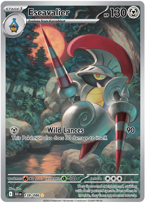 Escavalier 138/086 Illustration Rare Pokemon Card (Scarlet & Violet Black Bolt)