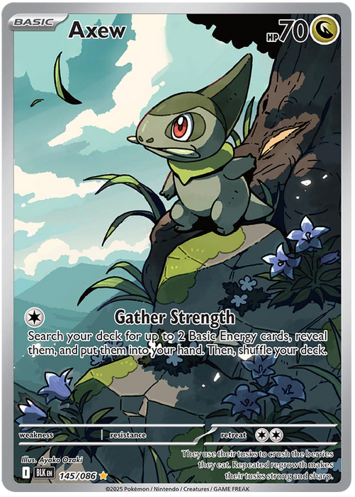 Axew 145/086 Illustration Rare Pokemon Card (Scarlet & Violet Black Bolt)
