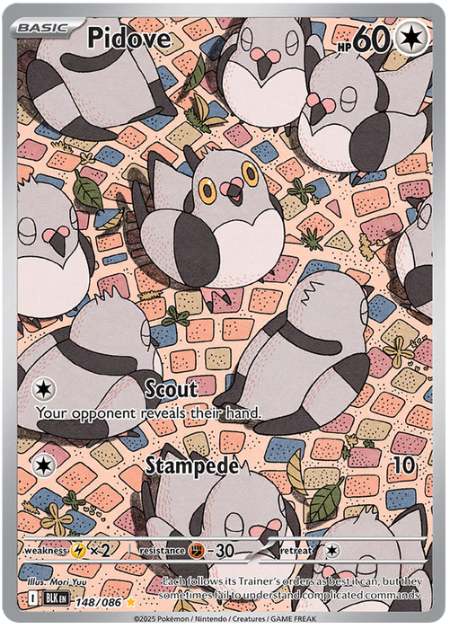 Pidove 148/086 Illustration Rare Pokemon Card (Scarlet & Violet Black Bolt)