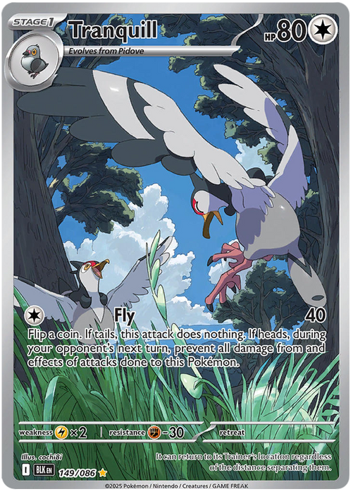 Tranquill 149/086 Illustration Rare Pokemon Card (Scarlet & Violet Black Bolt)