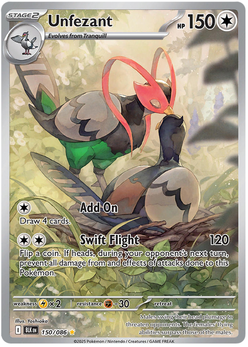 Unfezant 150/086 Illustration Rare Pokemon Card (Scarlet & Violet Black Bolt)