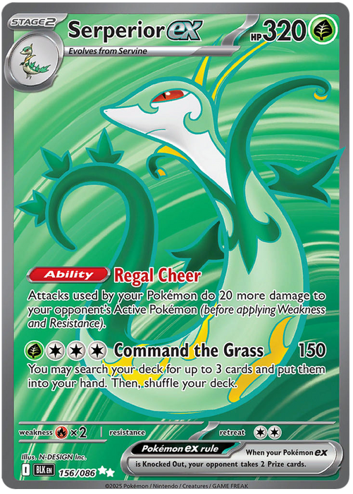 Serperior ex 156/086 Ultra Rare Pokemon Card (Scarlet & Violet Black Bolt)