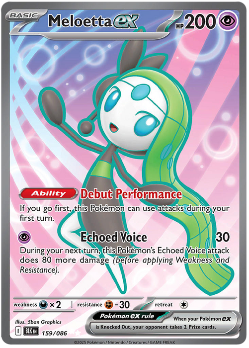 Meloetta ex 159/086 Ultra Rare Pokemon Card (Scarlet & Violet Black Bolt)