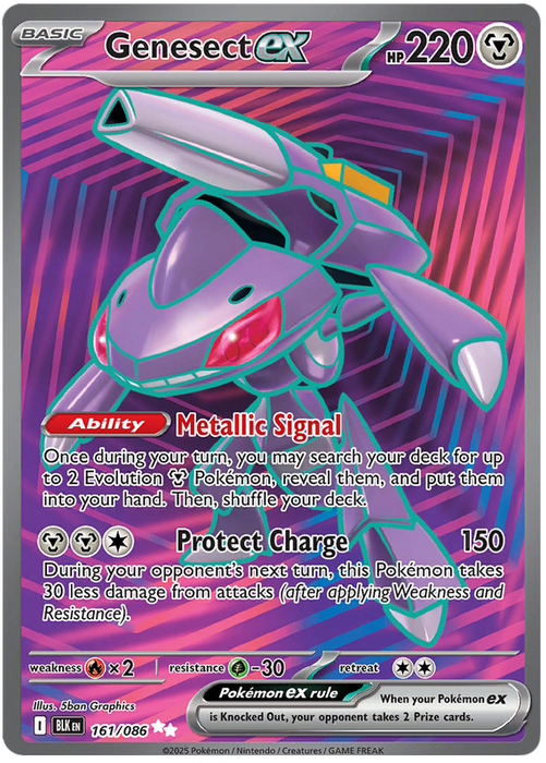 Genesect ex 161/086 Ultra Rare Pokemon Card (Scarlet & Violet Black Bolt)