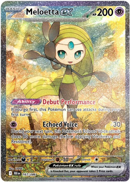 Meloetta ex 167/086 Special Illustration Rare Pokemon Card (Scarlet & Violet Black Bolt)