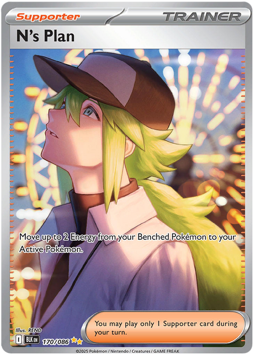 N's Plan 170/086 Special Illustration Rare Pokemon Card (Scarlet & Violet Black Bolt)