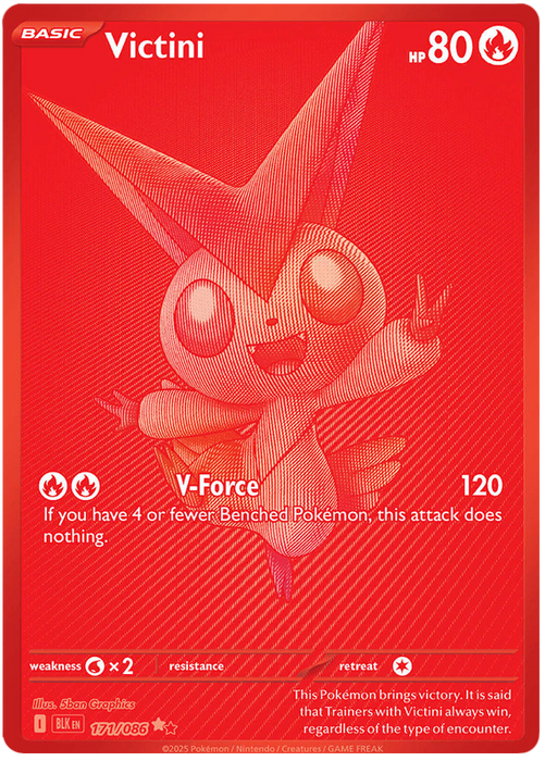 Victini 171/086 Black White Rare Pokemon Card (Scarlet & Violet Black Bolt)