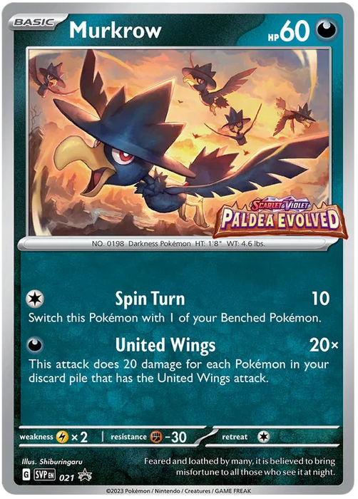 Murkrow SVP021 Pokemon Promo Card Scarlet Violet Promo Pokemon Card