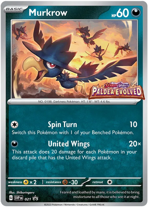 Murkrow SVP021 Pokemon Promo Card Scarlet Violet Promo Pokemon Card
