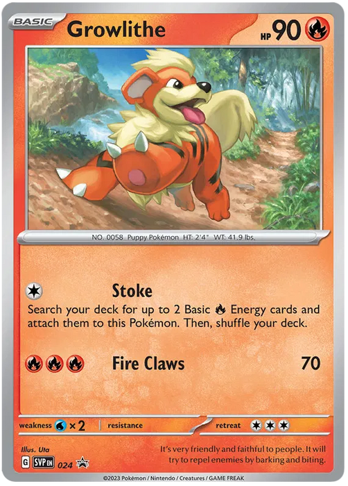 Growlithe SVP024 Pokemon Promo Card Scarlet Violet Promo Pokemon Card