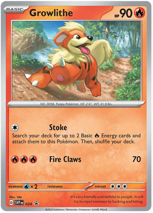Growlithe SVP024 Pokemon Promo Card Scarlet Violet Promo Pokemon Card