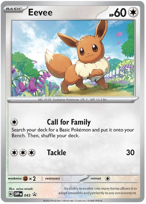 Eevee SVP043 Pokemon Promo Card Scarlet Violet Promo Pokemon Card