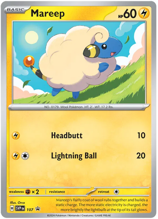 Mareep SVP107 Pokemon Promo Card Scarlet Violet Promo Pokemon Card