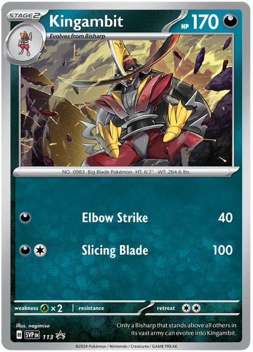 Kingambit SVP113 Pokemon Promo Card Scarlet Violet Promo Pokemon Card