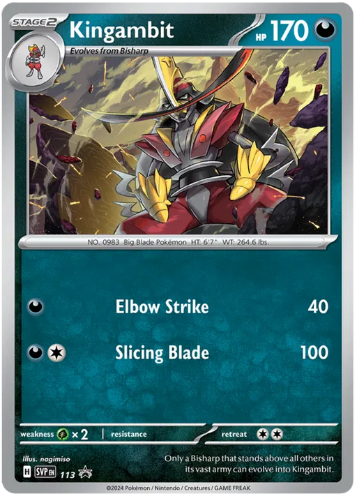 Kingambit SVP113 Pokemon Promo Card Scarlet Violet Promo Pokemon Card