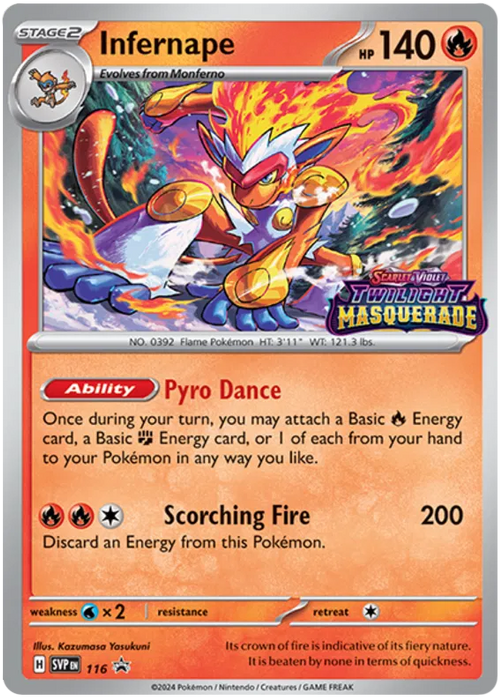 Infernape SVP116 Pokemon Promo Card Scarlet Violet Promo Pokemon Card