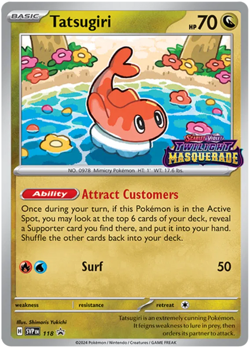Tatsugiri SVP118 Pokemon Promo Card Scarlet Violet Promo Pokemon Card