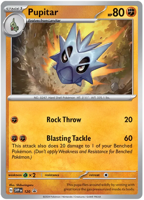 Pupitar SVP120 Pokemon Promo Card Scarlet Violet Promo Pokemon Card