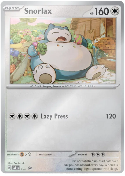 Snorlax SVP122 Pokemon Promo Card Scarlet Violet Promo Pokemon Card
