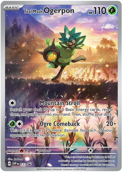 Teal Mask Ogerpon SVP123 Pokemon Promo Card Scarlet Violet Promo Pokemon Card