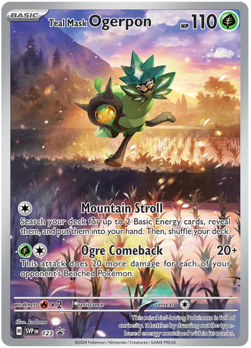 Teal Mask Ogerpon SVP123 Pokemon Promo Card Scarlet Violet Promo Pokemon Card