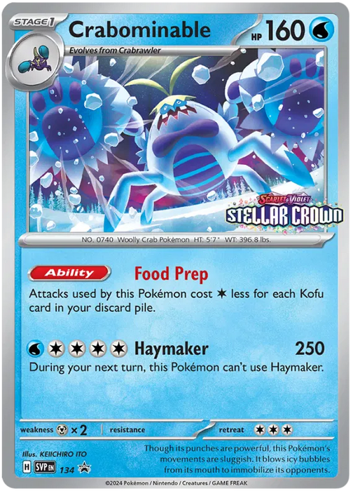 Crabominable SVP134 Pokemon Promo Card Scarlet Violet Promo Pokemon Card