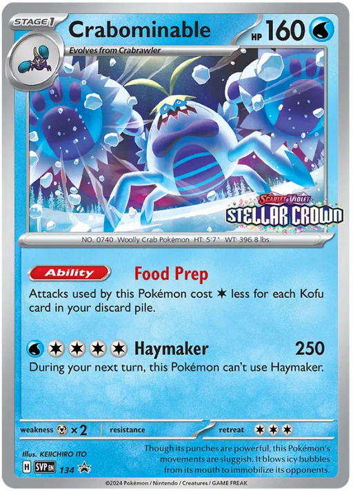 Crabominable SVP134 Pokemon Promo Card Scarlet Violet Promo Pokemon Card