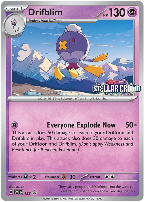 Drifblim SVP135 Pokemon Promo Card Scarlet Violet Promo Pokemon Card