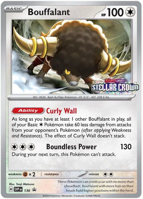 Bouffalant SVP136 Pokemon Promo Card Scarlet Violet Promo Pokemon Card