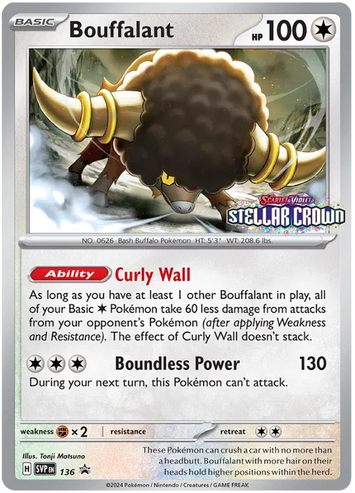 Bouffalant SVP136 Pokemon Promo Card Scarlet Violet Promo Pokemon Card